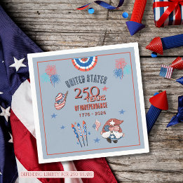 US 250th Anniversary Patriotic Gnome Paper Napkin