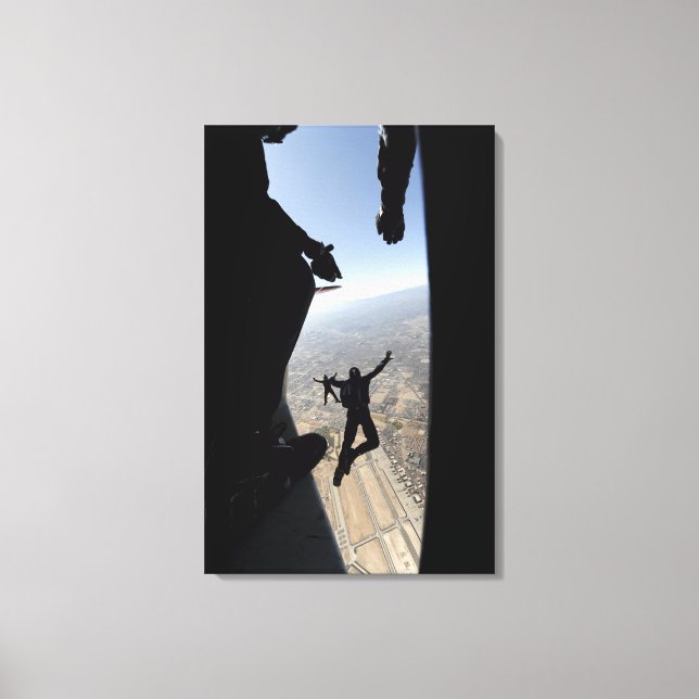 US Air Force Academy Parachute Team Canvas Print (Front)