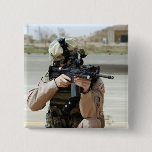 US Air Force Airman conducts security 15 Cm Square Badge