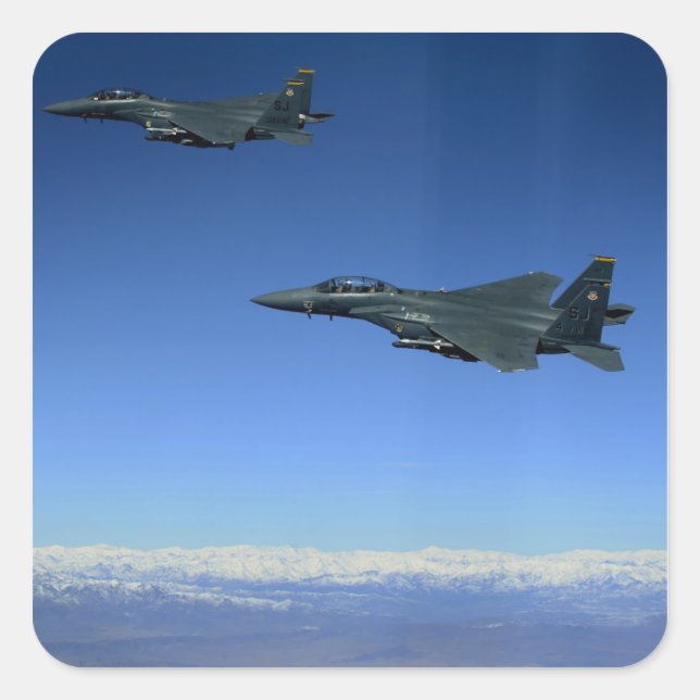 US Air Force F-15E Strike Eagles 2 Square Sticker (Front)