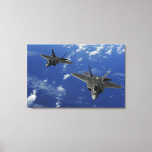US Air Force F-22 Raptors in flight near Guam Canvas Print