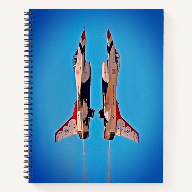 US Air Force Jet Aeroplanes Thunderbirds F16 USAF Notebook (Front)