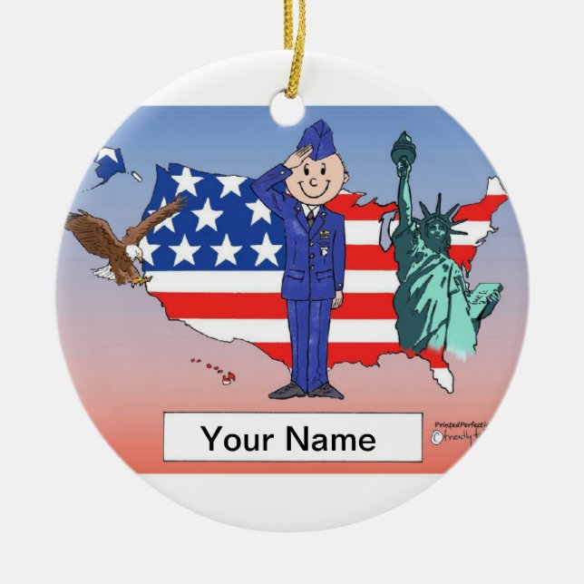 US Air Force - Male Ceramic Tree Decoration (Front)