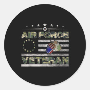 Us Air Force Veteran Shirt American Betsy Ross Cam Classic Round Sticker