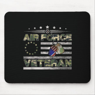 Us Air Force Veteran Shirt American Betsy Ross Cam Mouse Pad