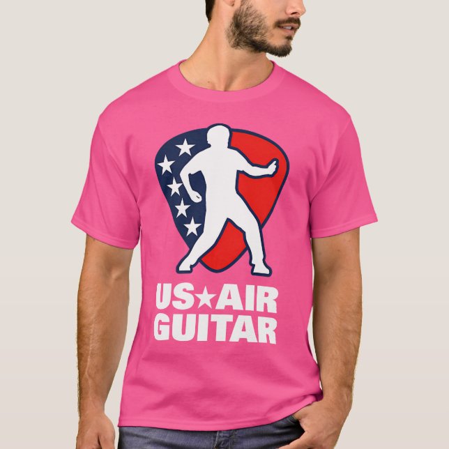 Us Air Guitar Shirt For Men Women Children (Front)