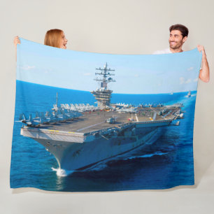US AIRCRAFT CARRIER - CVN 69 FLEECE BLANKET