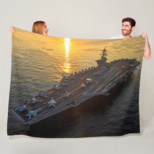 US AIRCRAFT CARRIER - CVN 71 FLEECE BLANKET