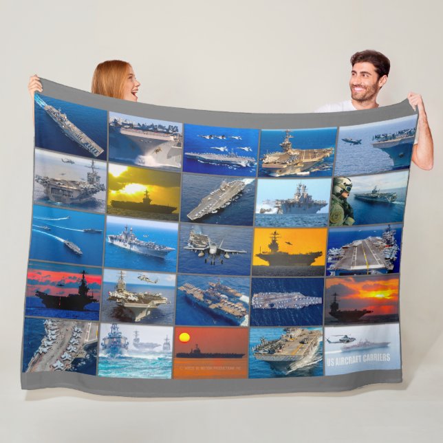 US AIRCRAFT CARRIERS “MONTAGE” FLEECE BLANKET (In Situ)