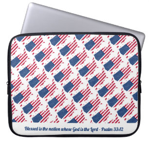 US AMERICA Christian Blessed Nation Laptop Sleeve