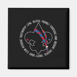 Us America Flag Scouting Law For Kids  Magnet