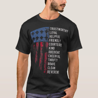 Us America Flag Vintage Scouting T-Shirt