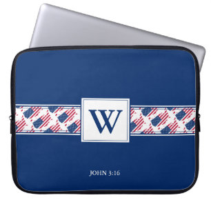 US AMERICA Monogram Christian Bible Laptop Sleeve