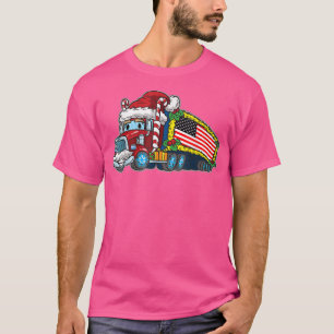 US American Christmas Truck Driver Semi Trailer Tr T-Shirt