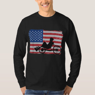 US American Flag 4th Of July Cyclist Recumbent Bic T-Shirt