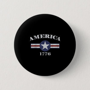 Us American Flag 4th Of July Est 1776 Patriotic Am 6 Cm Round Badge