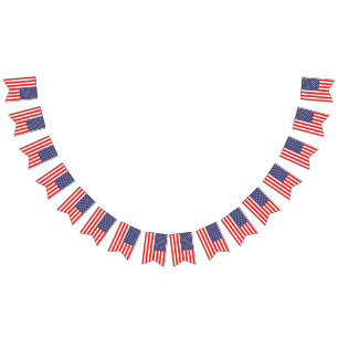 US American flag 4th of July Party Bunting Banner