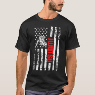 US American Flag and Japan Sports Patriotic Jujuts T-Shirt