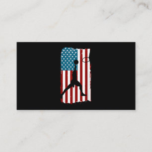 US American Flag Basketball Patriotic Athlete Prin Business Card