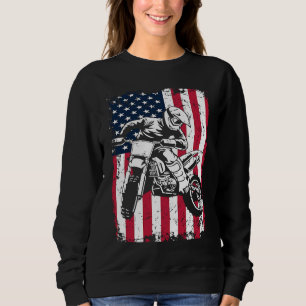 US American Flag Biker Dirt Bike Motorcycle Motocr Sweatshirt