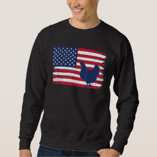 US American Flag chicken 4th of july farmer chicke Sweatshirt