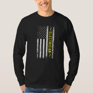 Us American Flag Electrician Craftsman Lineman Lin T-Shirt