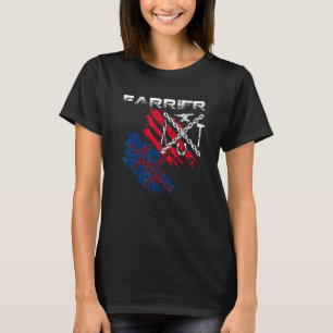 Us American Flag Farrier Heartbeat Blacksmith Hors T-Shirt