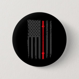 Us American Flag Fitness Gym Barbell Powerlifting 6 Cm Round Badge