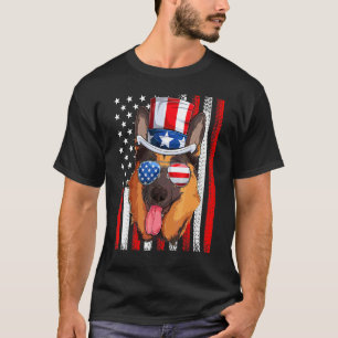 Us American Flag German Shepherd 4th Of July Patri T-Shirt