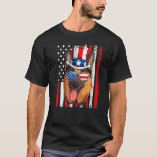Us American Flag German Shepherd 4th Of July Patri T-Shirt