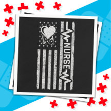 US American Flag Hero Heart Nurse Appreciation