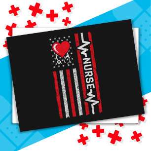 US American Flag Hero Life Nurse Appreciation Postcard