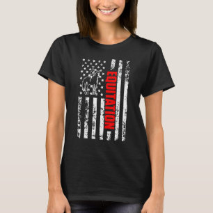 US American Flag Horse  Sports Patriotic Equitatio T-Shirt