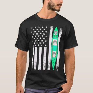 US American Flag Kayak Sports Patriotic Kayaking T-Shirt