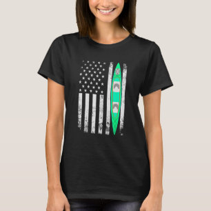 US American Flag Kayak Sports Patriotic Kayaking T-Shirt