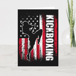 Us American Flag Kickboxing Fighter Kickboxer Mart Card