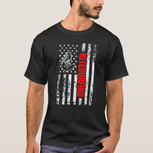 US American Flag Kitesurfing Sports Patriotic Kite T-Shirt