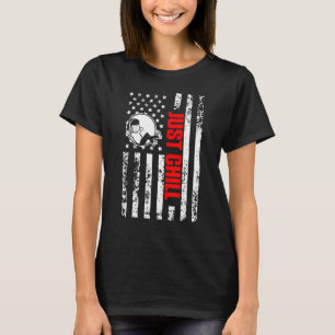US American Flag Pajamas Patriotic Just Chill T-Shirt