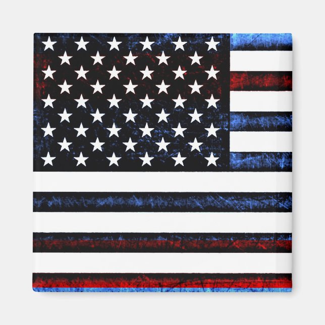 US American Flag Patriotism Postage Magnet (Front)