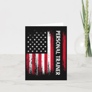 Us American Flag Personal Trainer Fitness Instruct Card