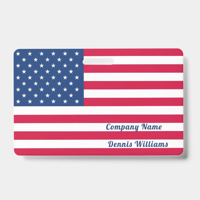 US / American Flag | Personalised ID Badge (Front)
