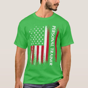 US American Flag Personalrainer Fitness Instructor T-Shirt