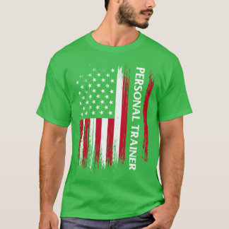 US American Flag Personalrainer Fitness Instructor T-Shirt