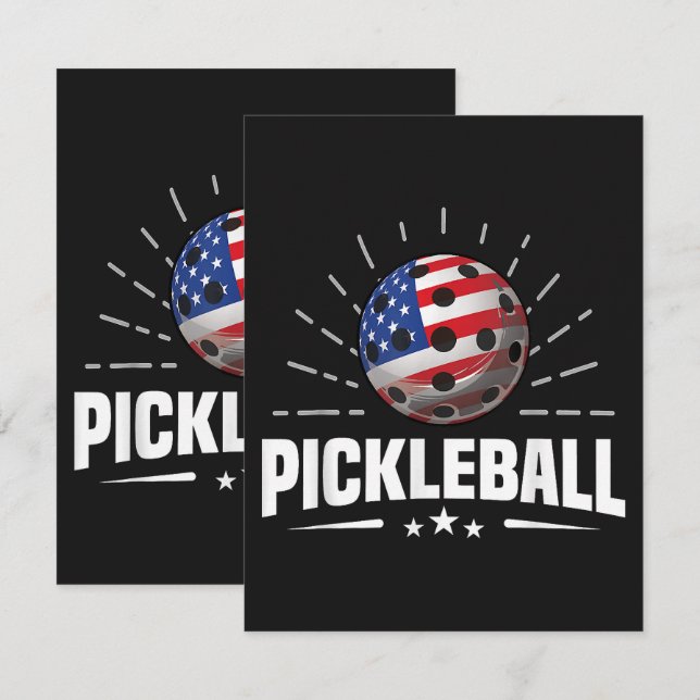 US American Flag Pickleball Player Card (Front/Back)