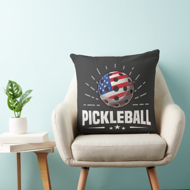 US American Flag Pickleball Player Cushion (Chair)