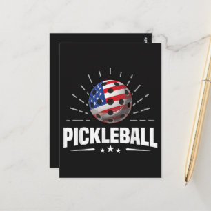 US American Flag Pickleball Player Postcard