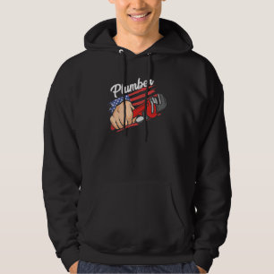 US American Flag Plumbing Pipefitter Patriotic P Hoodie