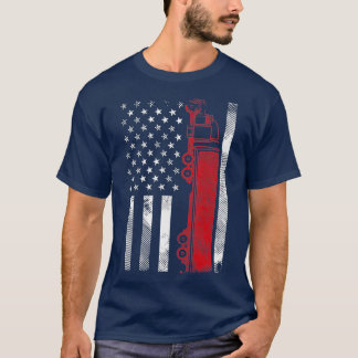 US American Flag Semi Truck Driver 18 Wheeler Truc T-Shirt