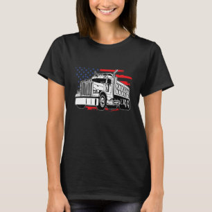 US American Flag Semi Truck Driver TEE American Fl