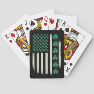 US American Flag Shamrocks St Patricks Day America Playing Cards